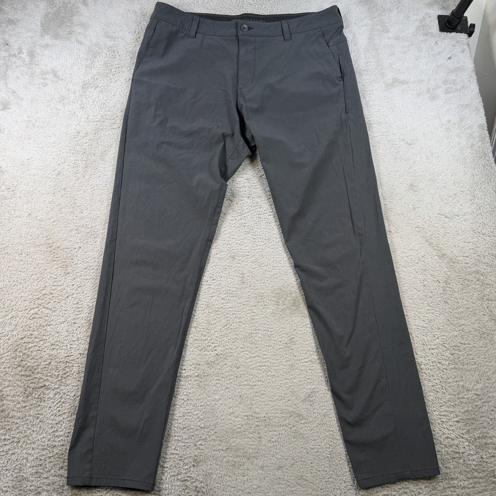 Vuori Aim Pants Mens 34x30 Grey Performance Chino Lightweight Golf Travel Tech